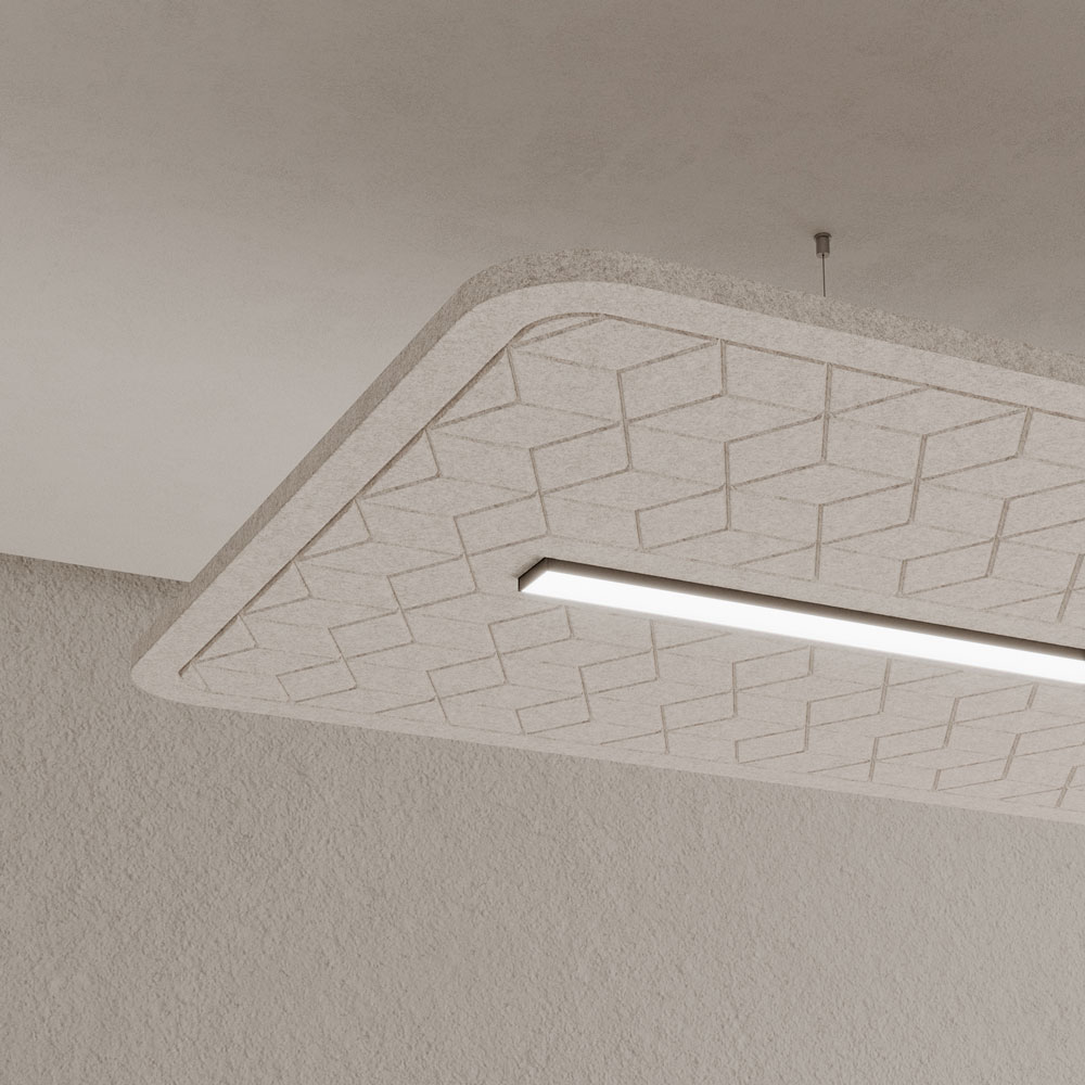 Akustik Leuchen Serenii Square V Cut Lineare Beleuchtung