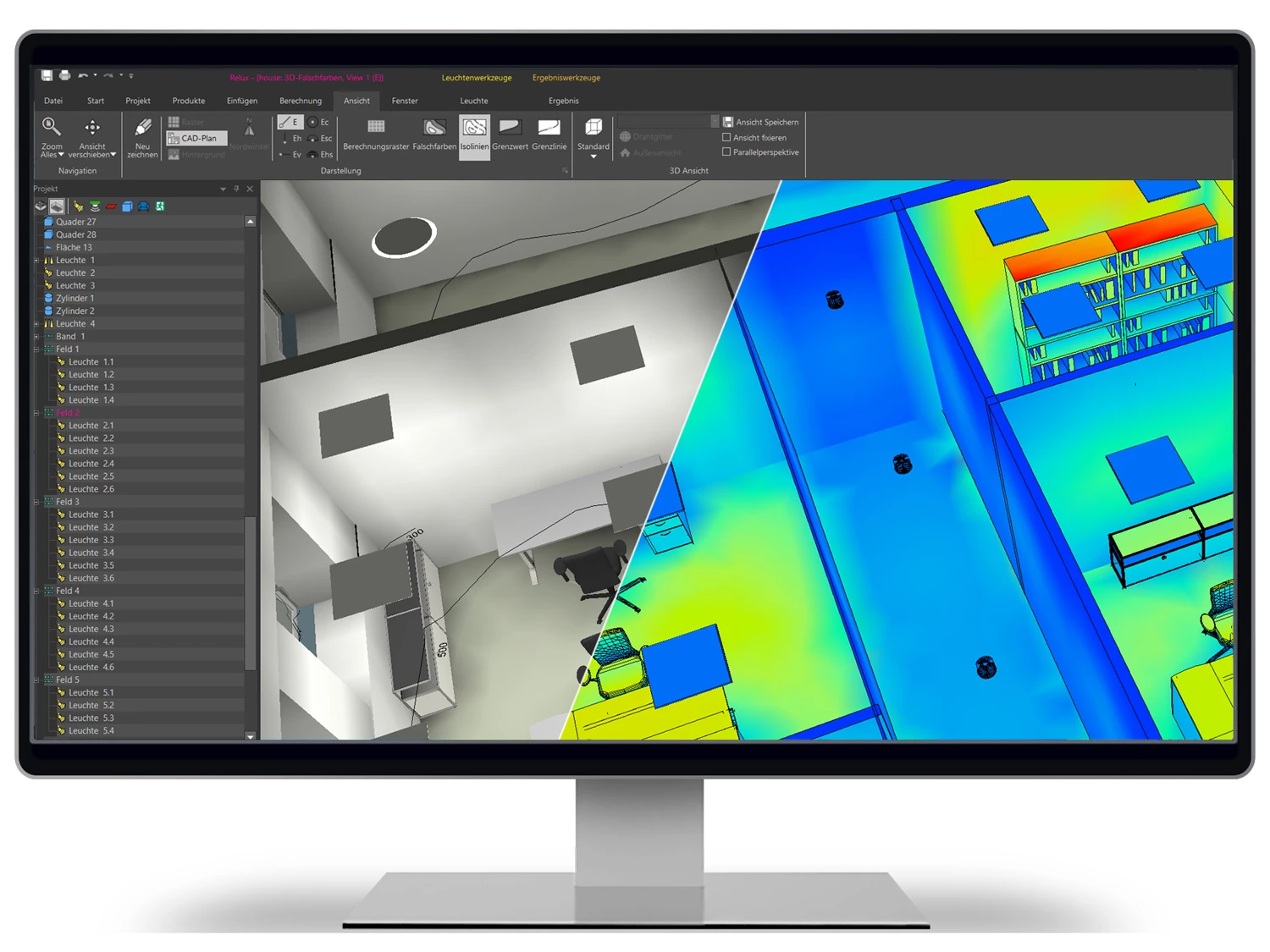 Relux Reluxdesktop Visualisierung Bildschirm