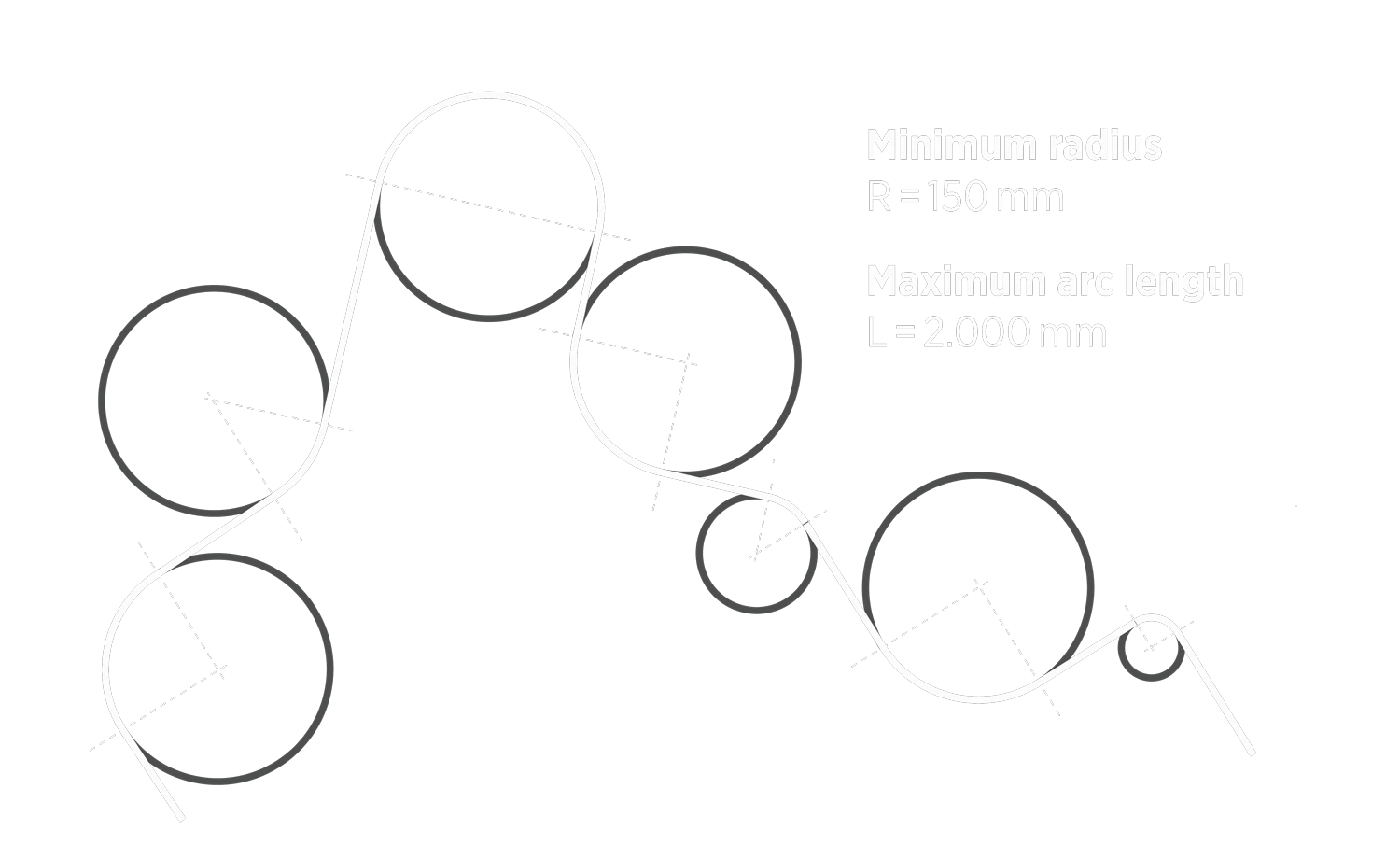Just Black Flexible Kurven Boegen Schienensystem