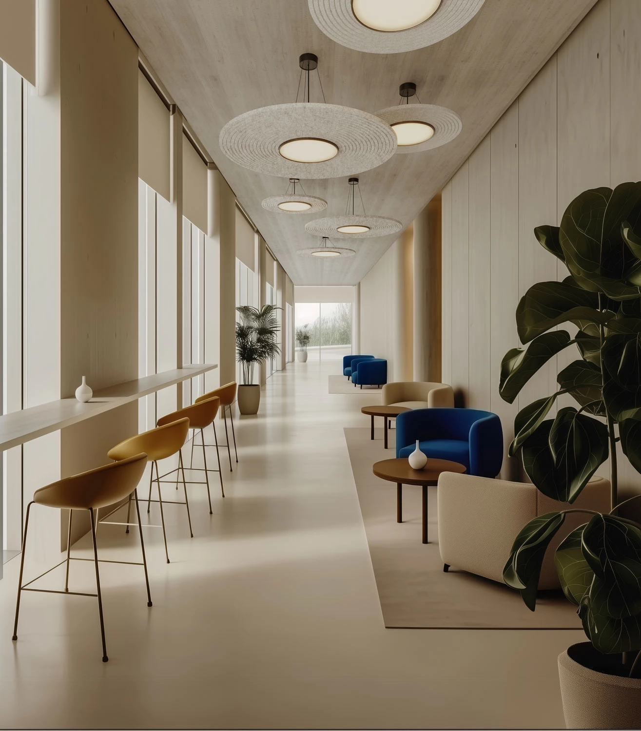 Akustik Leuchten Atmoss Gang Schallabsorbierend