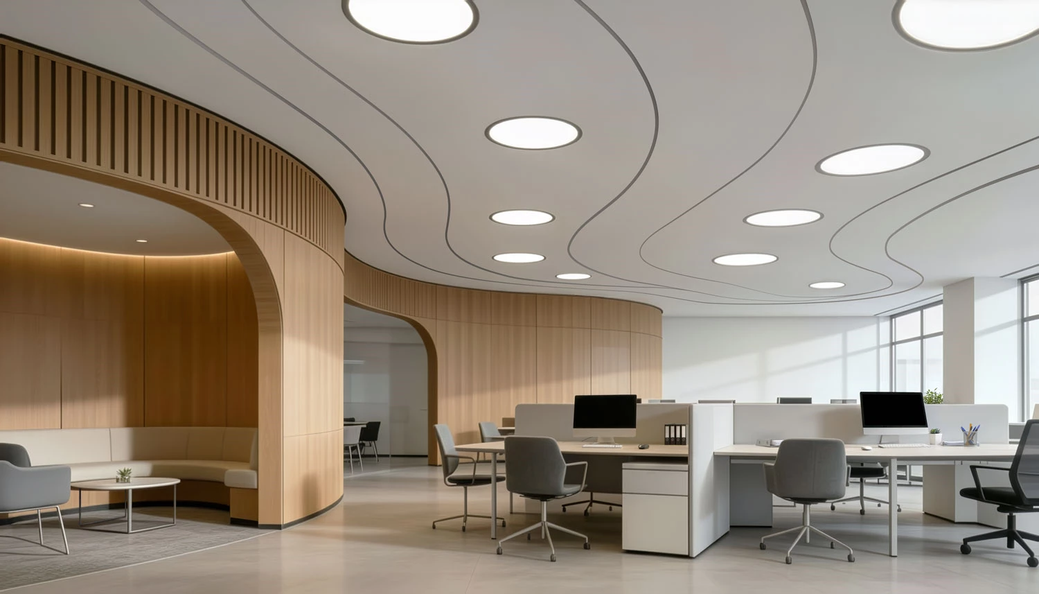 Sign Recessed Buero Arbeitsplatz Einbauleuchte Decke Rund Zeitlos Modern