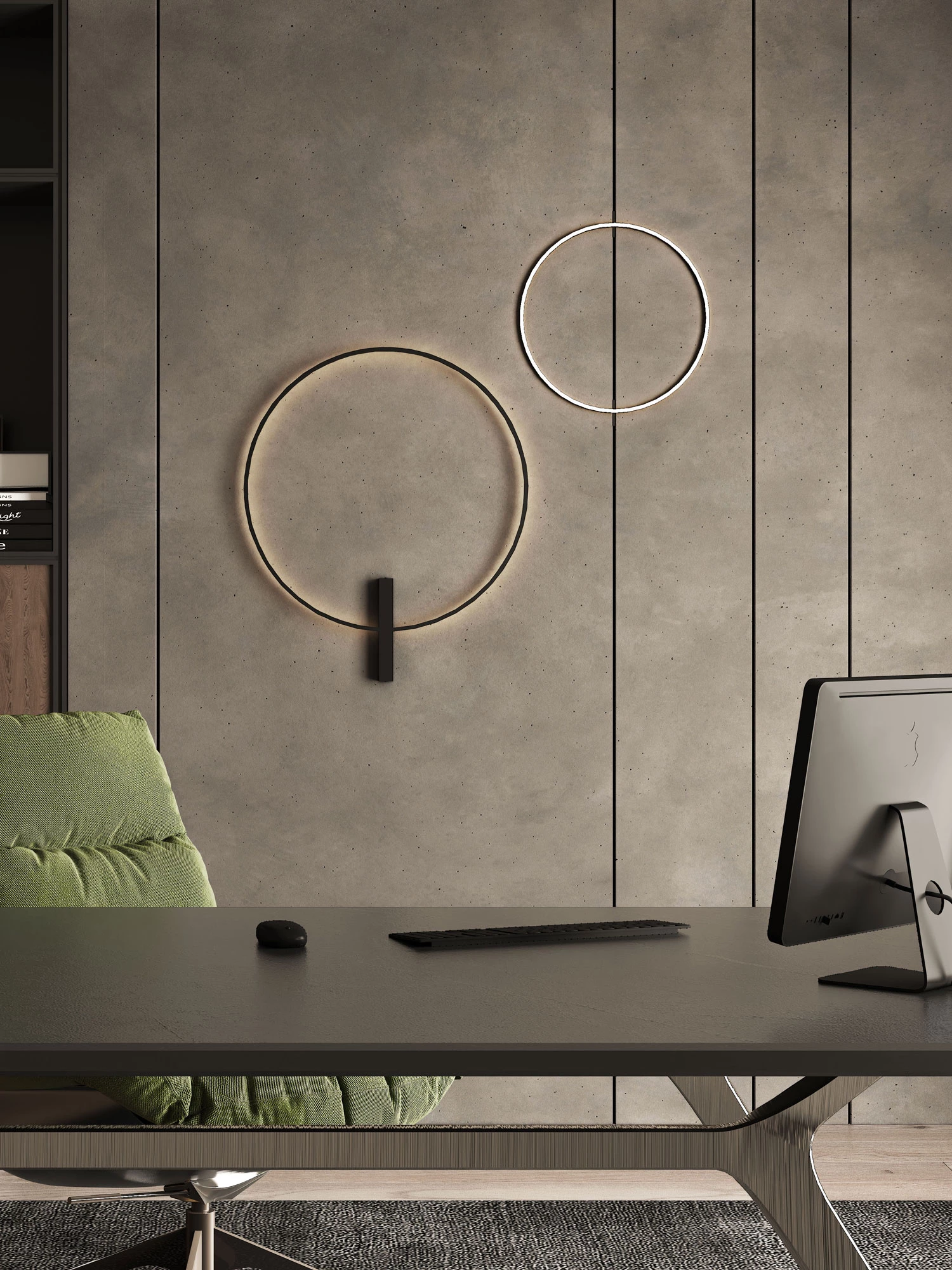 Just Black Halo – round LED wall luminaire for discreet lighting