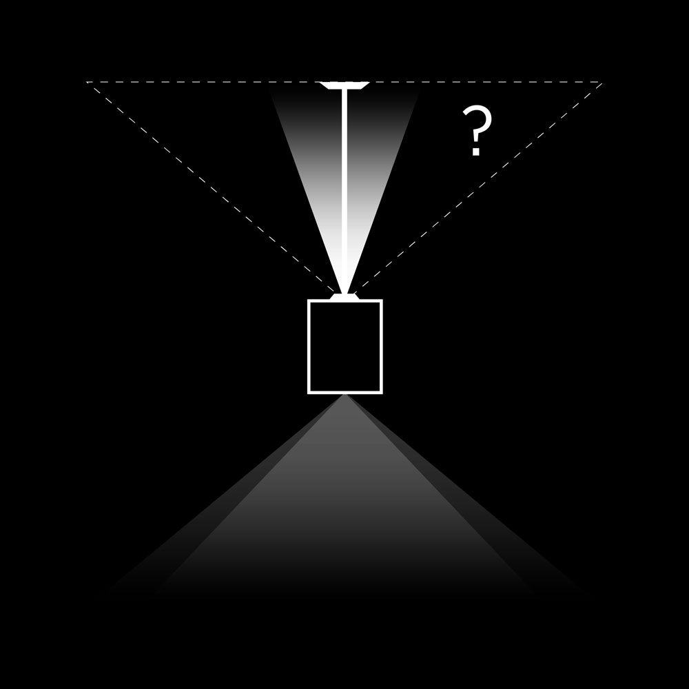 Development stage 1 of the Batwing lens for indirect LED lighting on the ceiling – optimal light distribution for rooms with low ceilings. (Graphic representation)