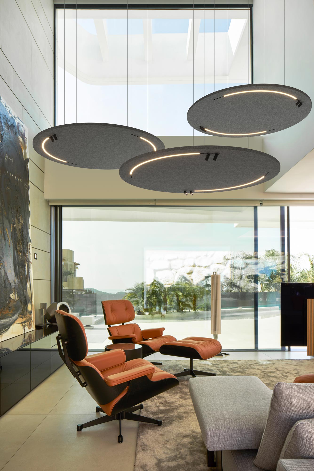 Prolicht PL Q1 2024 Just Black Akustik Paneel Stromschiene Strahler Sitzbereich Hotel Lodge