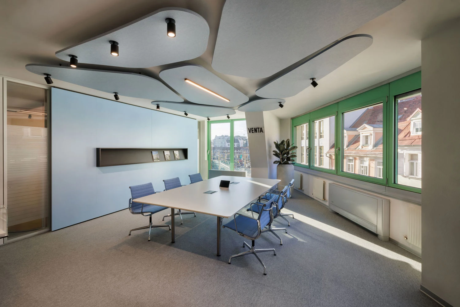 Colors Hellblaue Akustik Deckensegel Individuelle Farbe Und Form