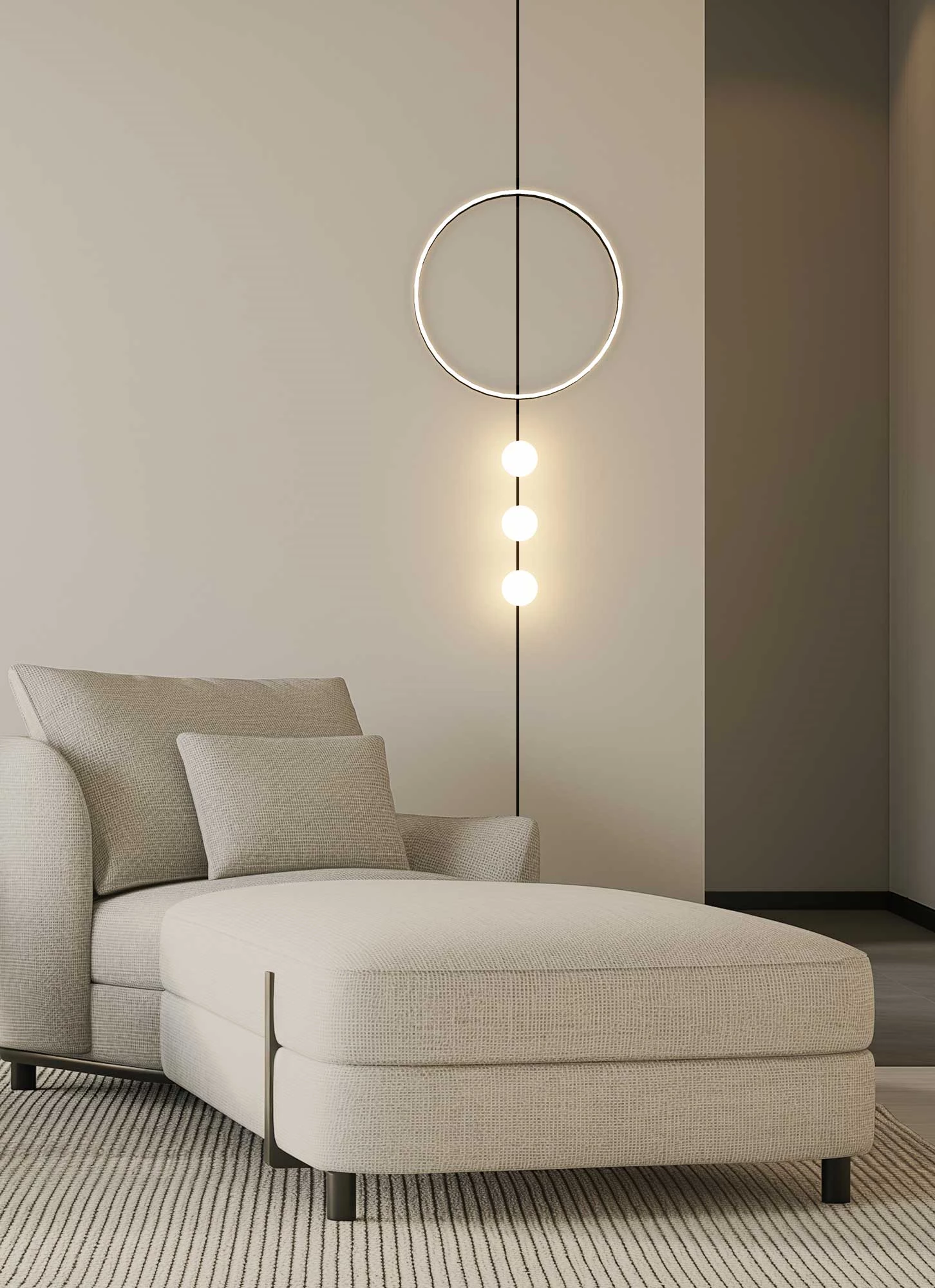 Just Black Halo Schienensystem Leuchte Rund Wohnzimmer Wandleuchte Kugel