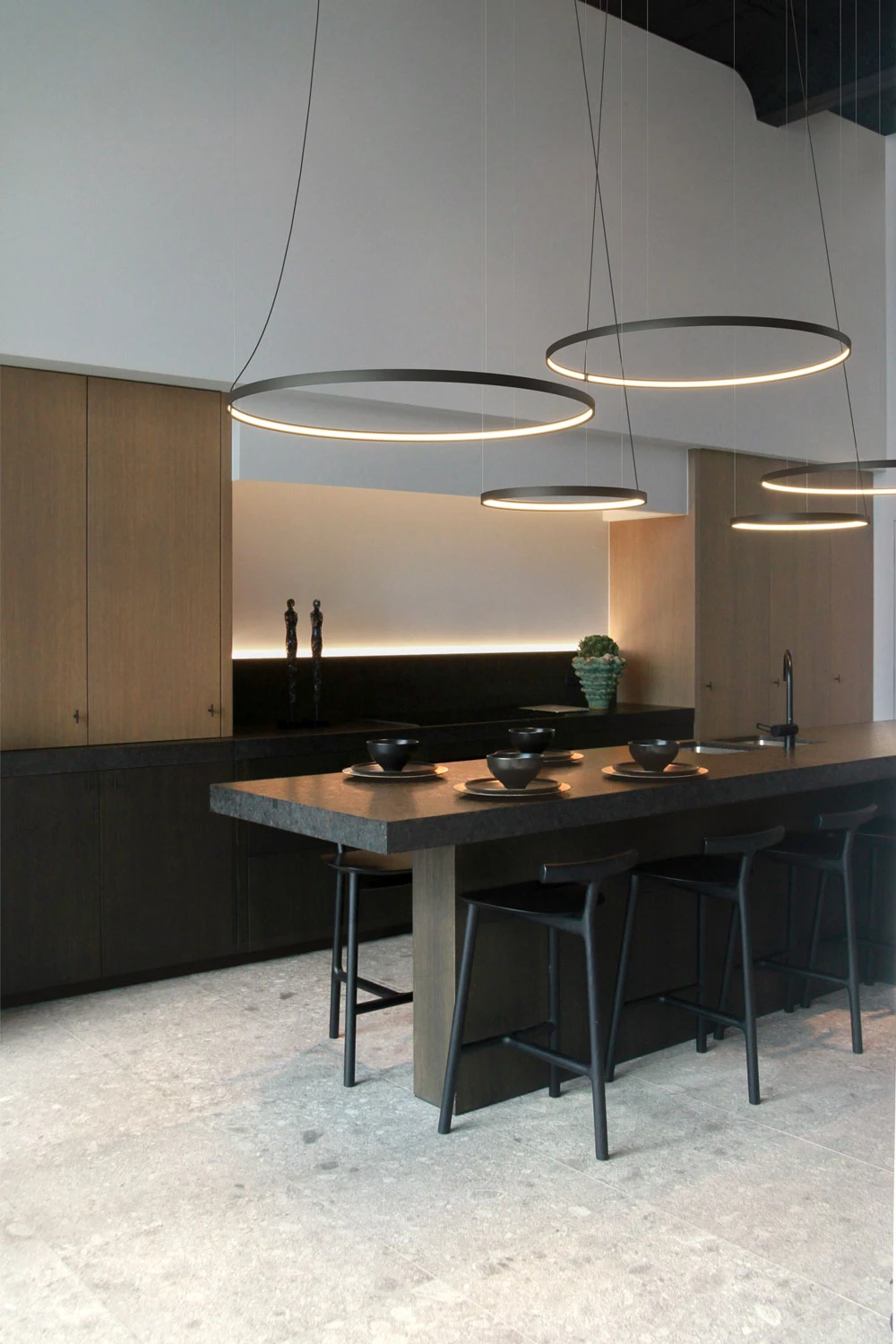 Glorious Silhouette Im Residential Kueche Runde Ringleuchte
