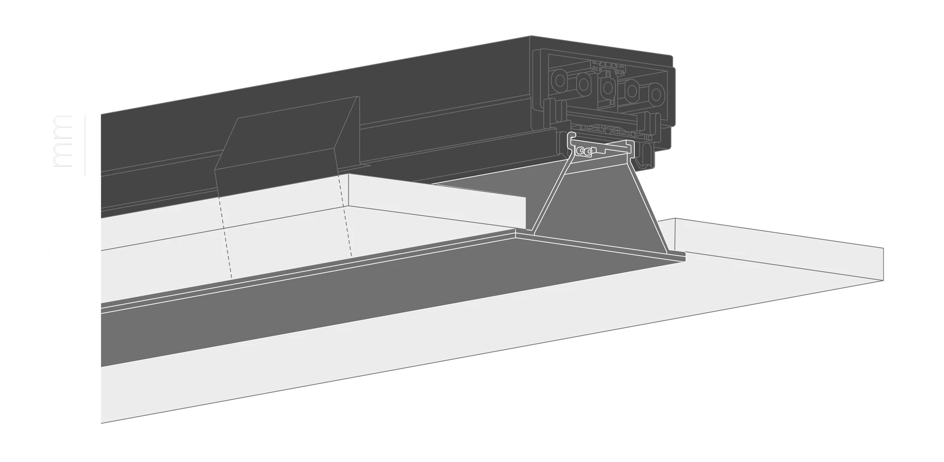 Slider Einbau Grafik Vorteile Geringe Einbautiefe Deckenleuchte