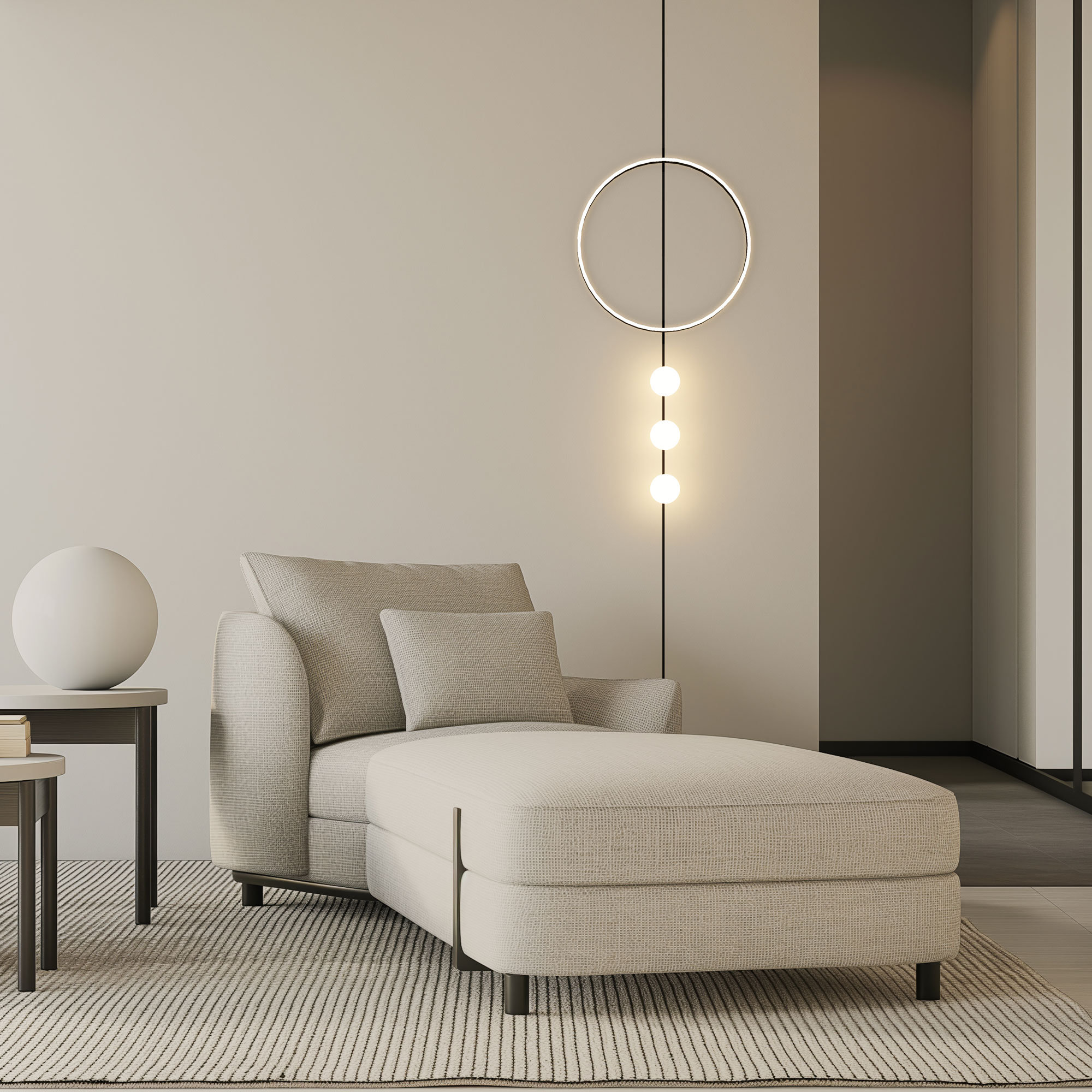 Just Black track system with round Bilo downlight for stylish accents