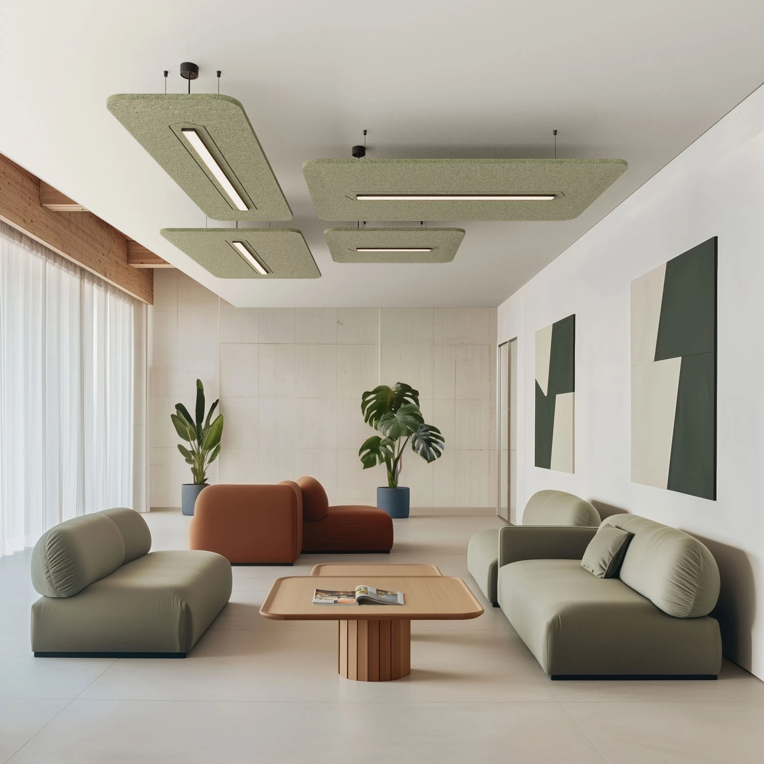 Akustik Leuchten Serenii Lounge