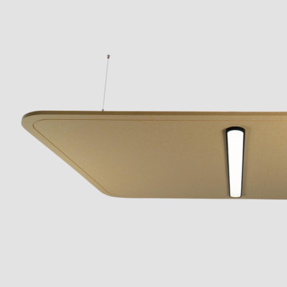 Acoustic luminaire with sound-absorbing properties for better room acoustics in schools