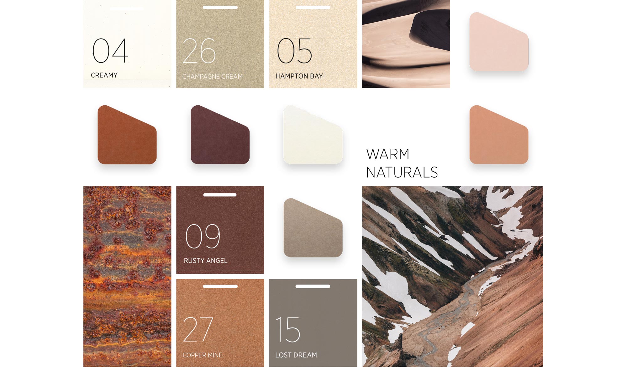 Akustik Leuchten Moodboard Farben Warm Naturals 2000X1170
